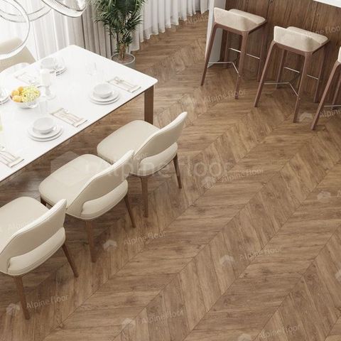 Плитка ПВХ клеевая LVT (кварц-виниловая) ALPINE FLOOR Chevron Гевуина ECO 20-10 43кл (2.5х127х555мм) 1,97м² 1/28