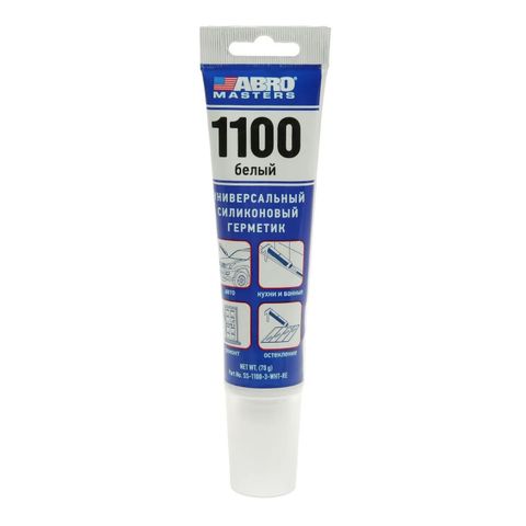 Герметик ABRO MASTERS 1100 силиконовый Белый 0,07кг 