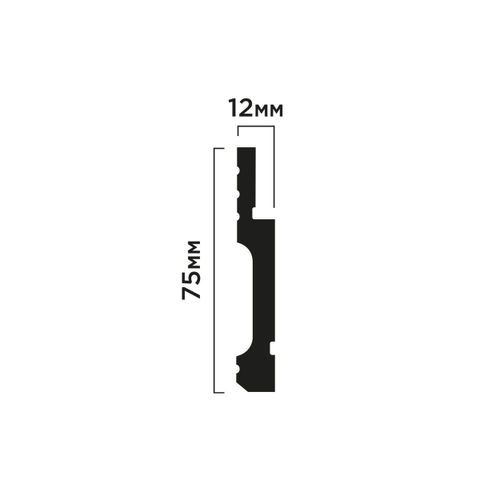 Плинтус Hiwood B75V1L из фитополимера под покраску NP (75х12х2000мм)