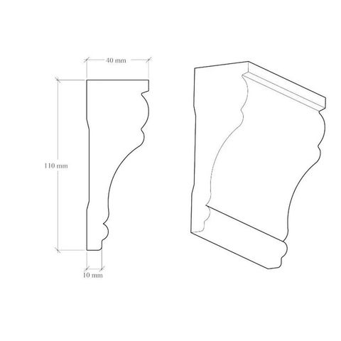 Карниз Hiwood T1011 из фитополимера под покраску (110х40х2000мм)