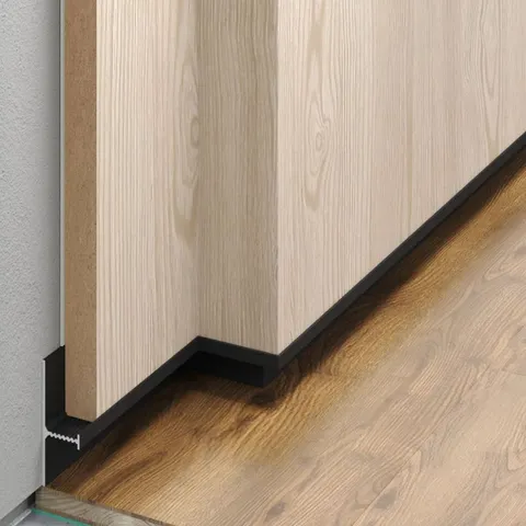 Теневой плинтус Laconistiq Reverse 2.0 для панелей и керамогранита Черный муар (39,3х16х3000мм) зазор 15/20мм 