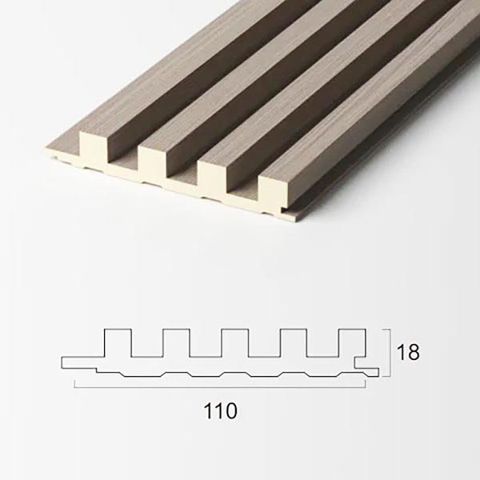 Стеновая панель рифленая WPC Wall Panel 8041 бамбуковая древесная текстура (18х110х3000мм)