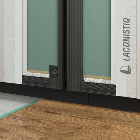 Соединитель Fixat-T Laconistiq для теневого плинтуса Light41 и теневой рейки Classic FRP пластик Черный муар (16х75х75мм) 