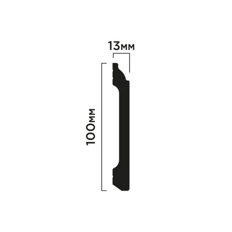 Плинтус Hiwood B100C из фитополимера под покраску NP (100х13х2000мм) 1/15