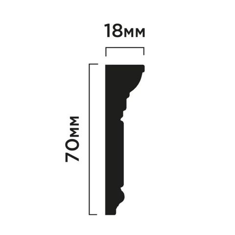Карниз Hiwood M1702 из фитополимера под покраску (70х18х2000мм)