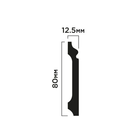 Плинтус Hiwood B80A из фитополимера под покраску NP (80х12,5х2000мм) 1/20