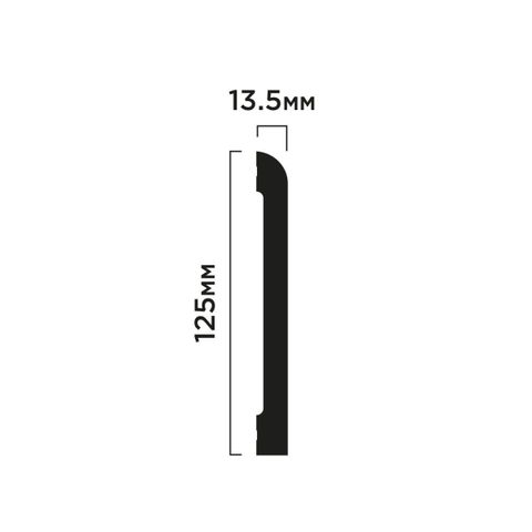 Плинтус Hiwood BE125 из фитополимера под покраску NP (125х13,5х2000мм)