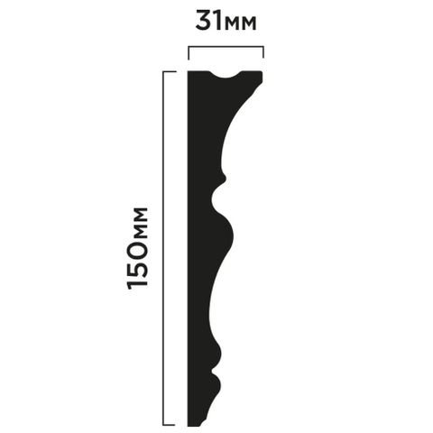 Карниз Hiwood L1404 из фитополимера под покраску (150х31х2000мм)