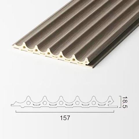 Стеновая панель рифленая WPC Wall Panel 3018 бамбуковая однотонная (18,5х157х3000мм)
