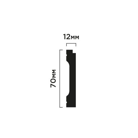 Плинтус Hiwood B70V3 из фитополимера под покраску NP (70х12х2000мм)