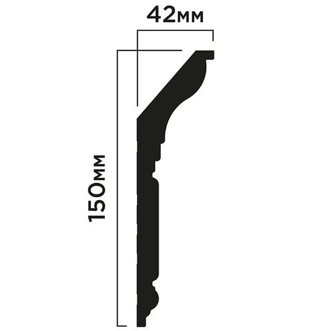 Карниз Hiwood L1902L из фитополимера под покраску (150х42х2000мм)