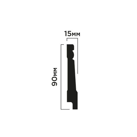 Плинтус Hiwood B90 из фитополимера под покраску NP (90х15х2000мм)