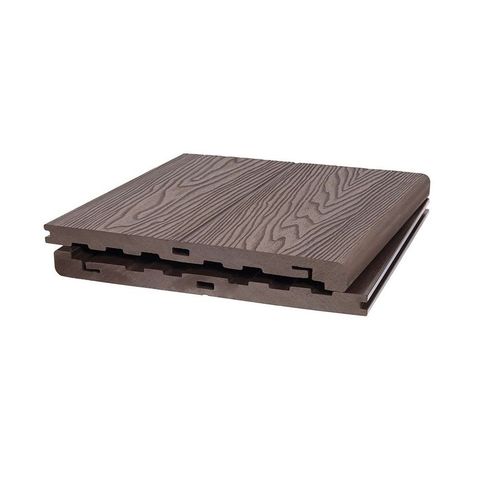 Ступень массив POLIVAN Denpasar 3D Wood Mix из ДПК Коричневый (20х320х2900мм)