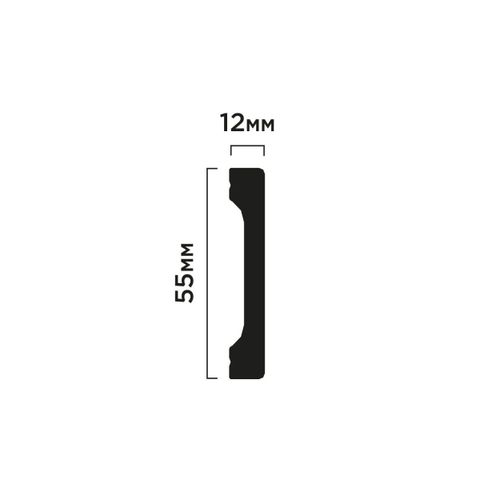 Плинтус Hiwood B55V1 из фитополимера под покраску NP (55х12х2000мм)