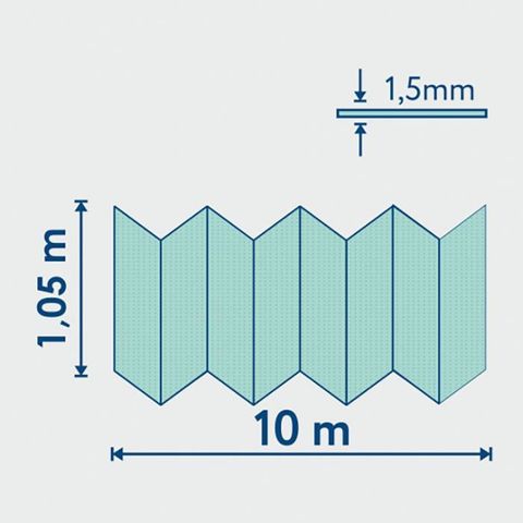 Подложка-гармошка SOLID для теплых водяных полов перфорированная Зеленая (1050х1,5х500мм) 10,5㎡ 1 упак