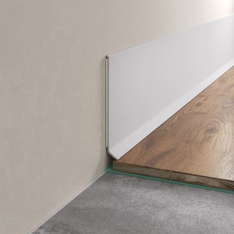 Плинтус Laconistiq Adhesive 80 Белый матовый RAL9016 (80х10х2500мм) 