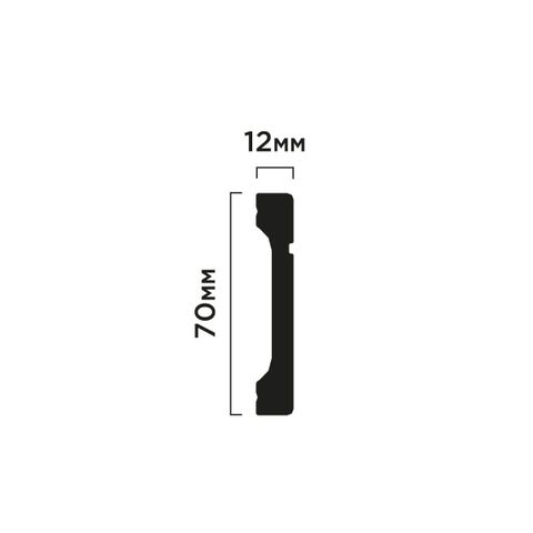 Плинтус Hiwood B70V1L из фитополимера под покраску NP (70х12х2000мм)