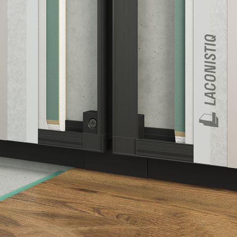 Соединитель Fixat-T Laconistiq для теневого плинтуса Light41 и теневой рейки Classic FRP пластик Черный муар (16х75х75мм) 