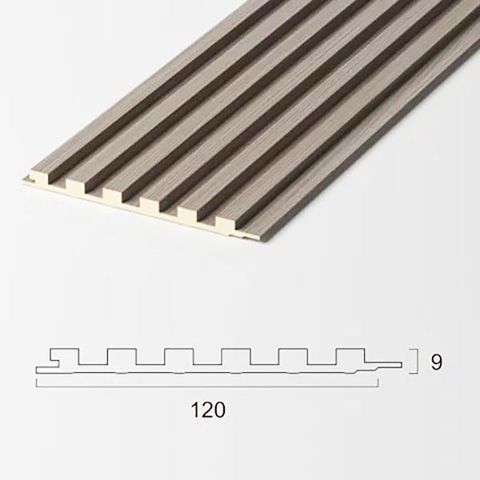 Стеновая панель рифленая WPC Wall Panel 3018 бамбуковая однотонная (9х120х3000мм)