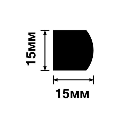 Декоративная рейка Hiwood D15V2 из фитополимера BK (15х15х2700мм)