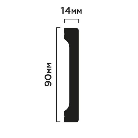 Плинтус Hiwood B90V1 из фитополимера BK114 (90х14х2700мм) 1/20