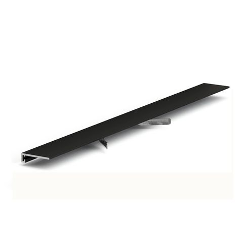 Микроплинтус Laconistiq Micro 19 ARM Черный матовый RAL9005 (5.5х19х2450мм) 7 зажимов в комплекте