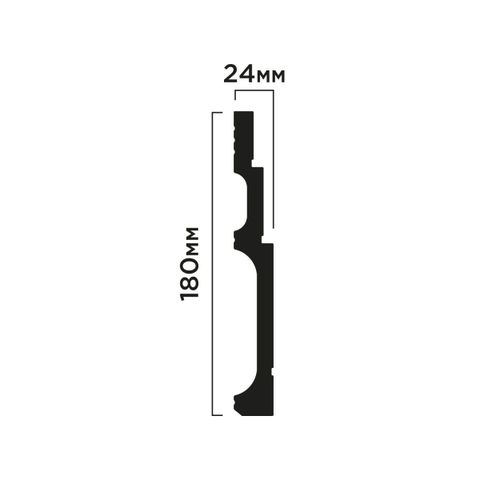 Плинтус Hiwood B180V2 из фитополимера под покраску NP (180х24х2000мм)