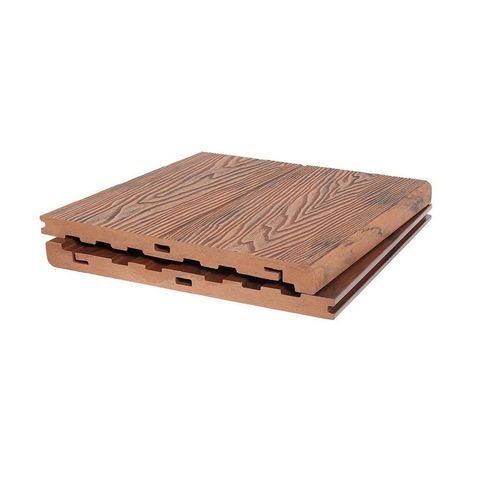 Ступень массив POLIVAN Denpasar 3D Wood Mix из ДПК Красное дерево (20х320х2900мм)