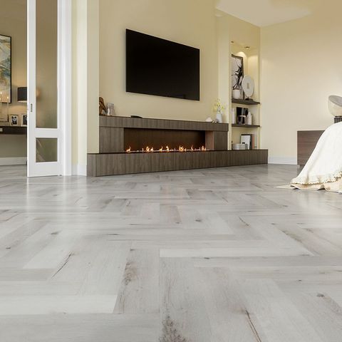 Плитка ПВХ замковая SPC (каменно-полимерная) FARGO Parquet Дуб Снежный 33-DL 1601 43кл (4х123х615мм) 1,513м² 1/20