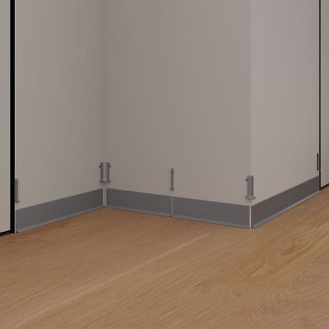 Плинтус Laconistiq Adhesive 80 Серебристый анодированный (80х10х2500мм) 