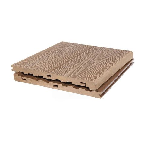 Ступень массив POLIVAN Denpasar 3D Wood Mix из ДПК Песочный (20х320х2900мм)