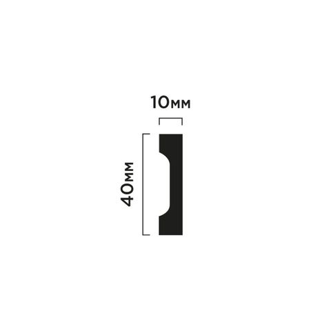 Плинтус Hiwood W40V1 из фитополимера под покраску NP (40х10х2000мм) 1/50