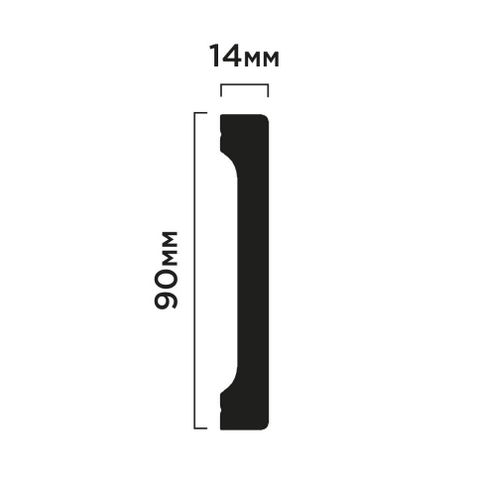 Плинтус Hiwood B90V1 из фитополимера BR395 (90х14х2700мм) 1/20